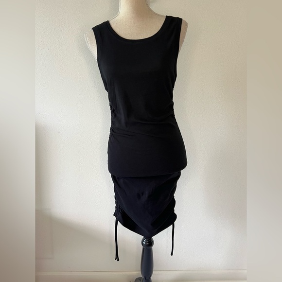 Good American Ruched Tank Mini Dress in Black, size 3 NWT! Love Island Themed - Picture 6 of 12